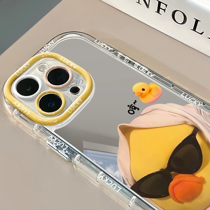 Lucu softcase Aesthetic Casing bebek kuning kecil Case hp iPhone 11 PRO MAX XS XR 12 13 14 15 PLUS