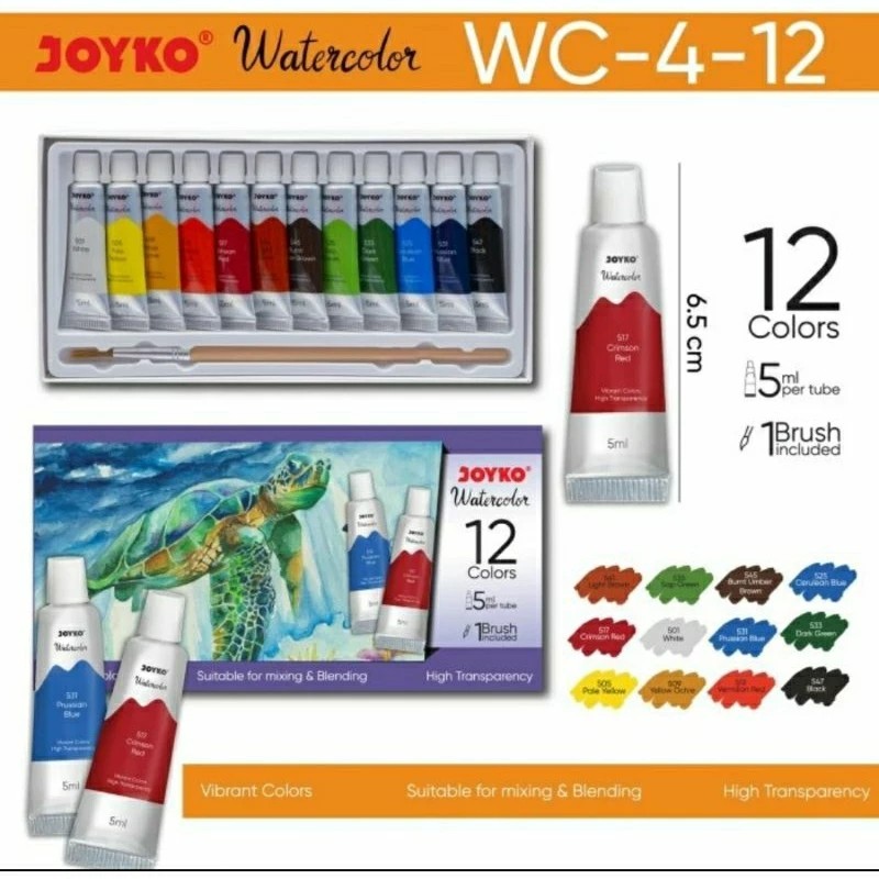 

Watercolor Joyko WC-4-12 Cat Air 12 Warna