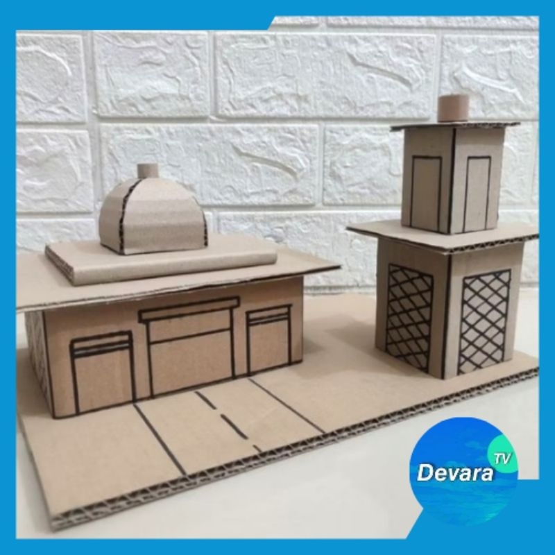 Miniatur Masjid dari Kardus | Kerajinan Miniatur Masjid Kardus
