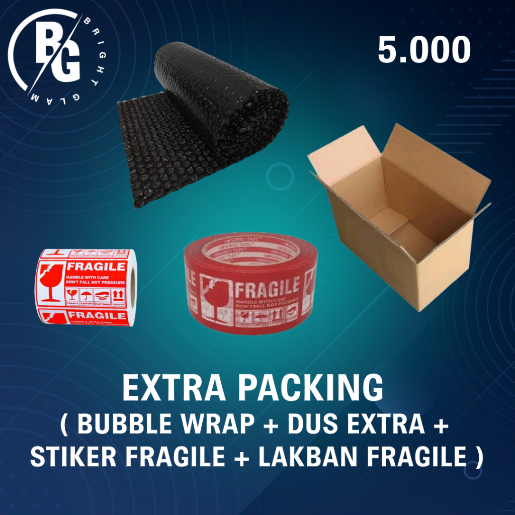 

BIAYA EXTRA PACKING ( BUBBLE WRAP + DUS EXTRA + STIKER FRAGILE + LAKBAN FRAGILE )