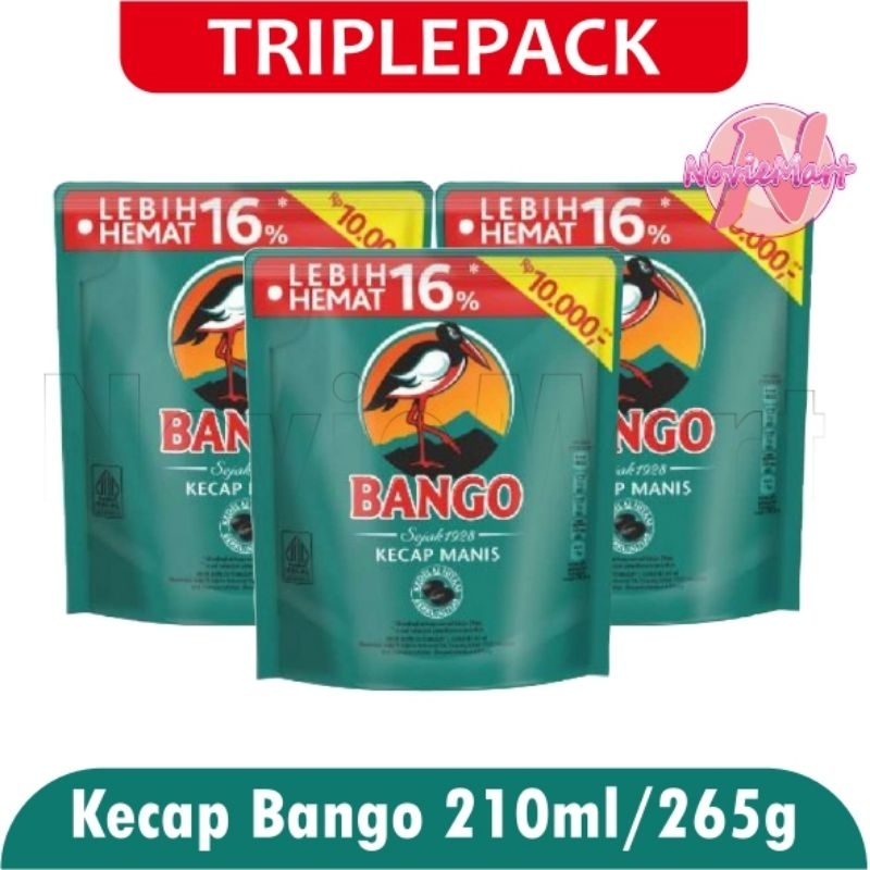 

TRIPLEPACK Bango Kecap Manis Kemasan Reffil 210ml/265g