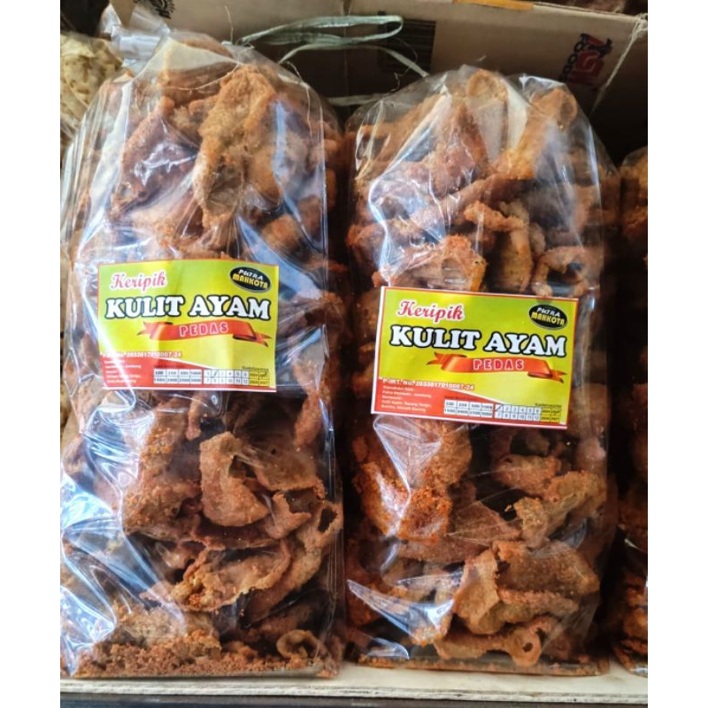 

Keripik kulit ayam pedas 250gram