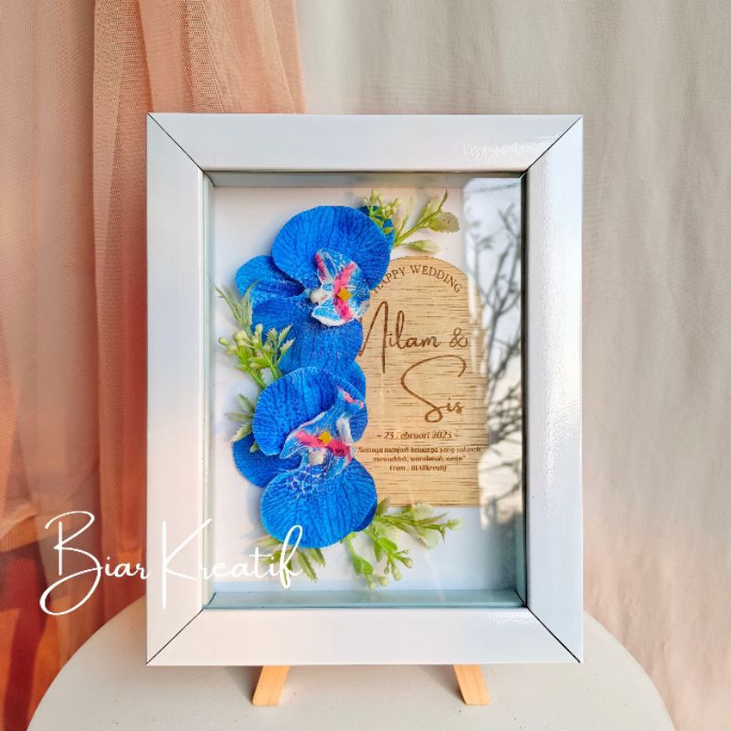 gift wedding pigura 3d kado pernikahan 3d grafir bunga pop up frame 3d flower