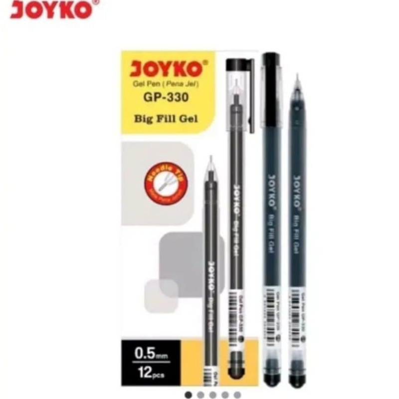 

pulpen joyko BP 330 besar 05 mm tinta hitam alat isi 12 pcs