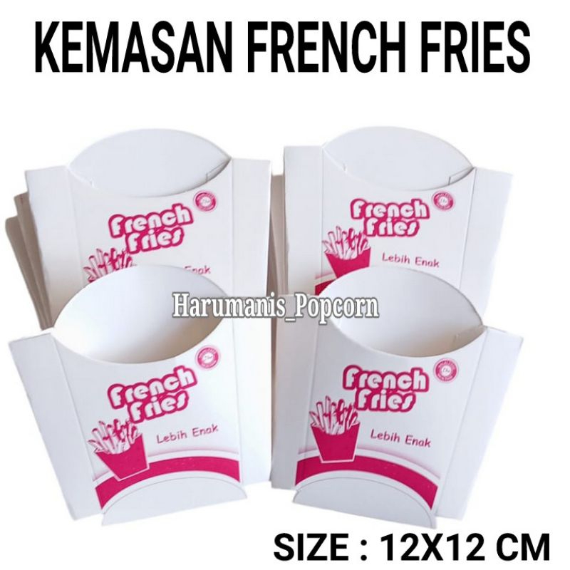 50 Pcs Bungkus Kentang Goreng / Box Kentang Goreng / Kotak French Fries