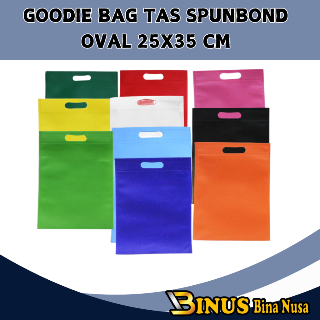 

goodie bag tas spunbond oval 25x35 cm