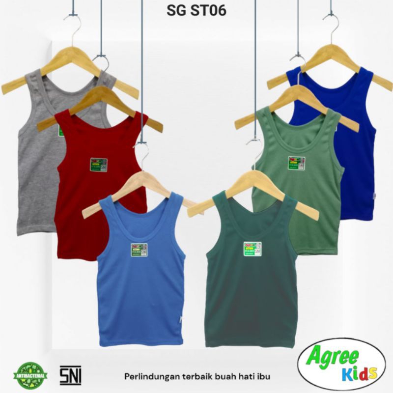 ( 3 Pcs ) Singlet Anak Agree Kids Singlet Anak Laki Laki Singlet Anak Perempuan