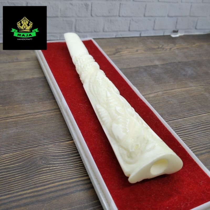 once pipa klokotan tulang kerbau ukir naga A24