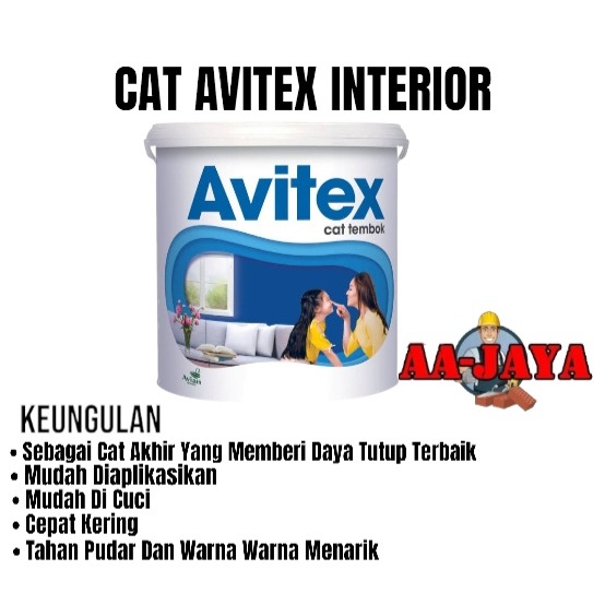 Cat Tembok Avitex Interior (Putih) Ukuran 25 Kg