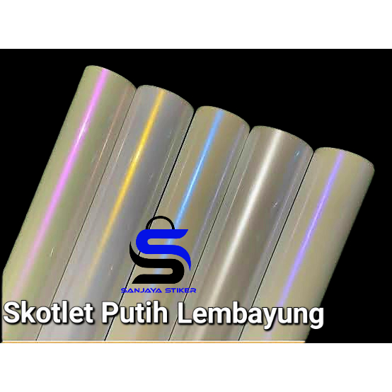 Skotlet Putih Lembayung Biru Pink Gold Ungu 1 Roll Panjang 9 Meter
