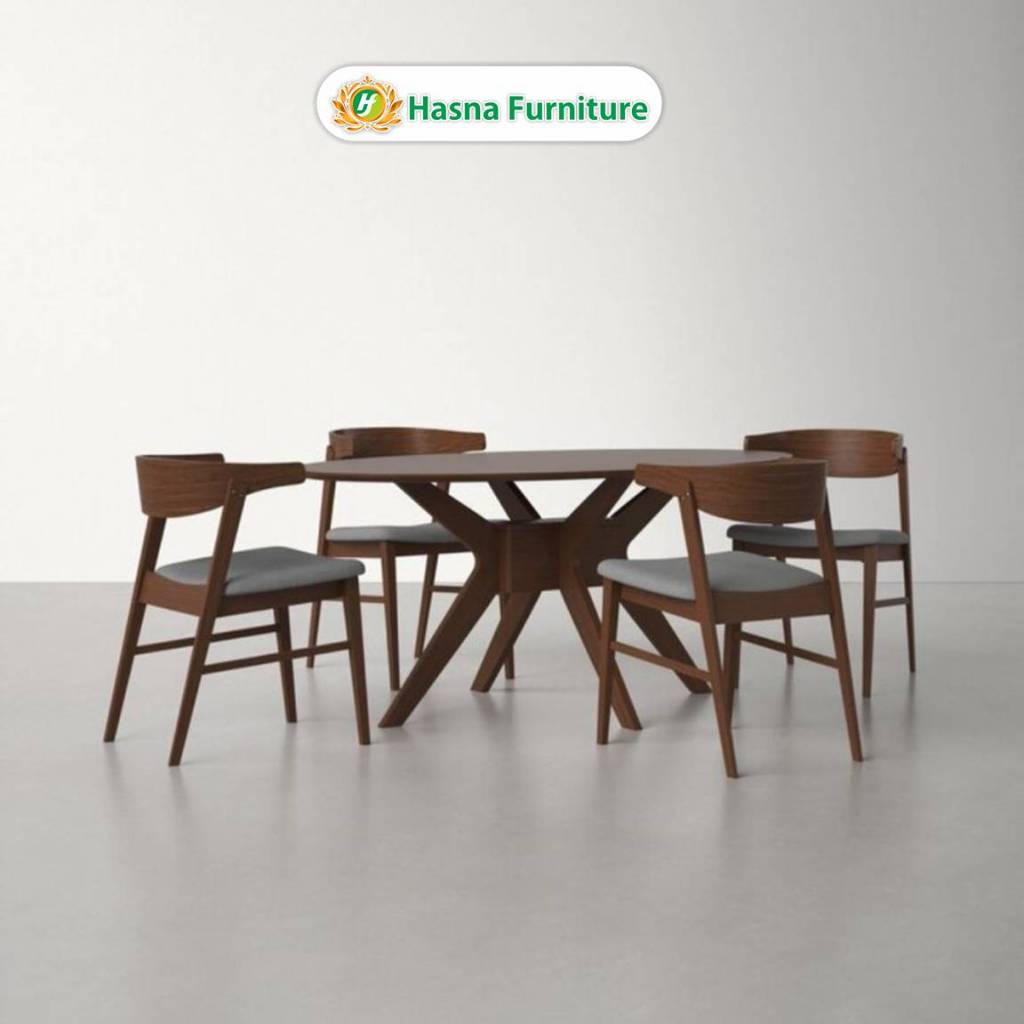Set Meja Makan Minimalis Modern 4 Kursi Meja Oval