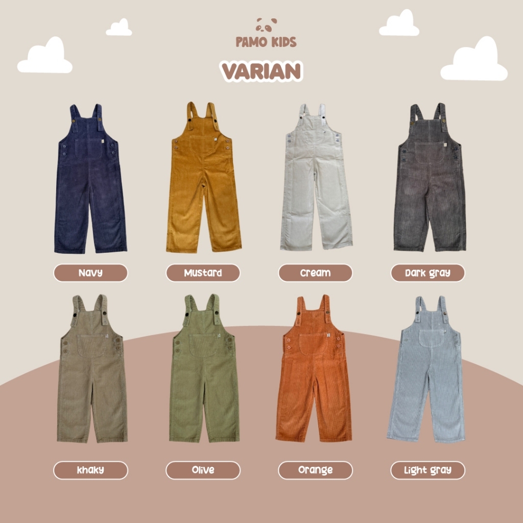 Overall Jumpsuit Baju Kodok Giggles Coduroy Unisex Anak Laki Laki Perempuan 1-10 Tahun Pamokids