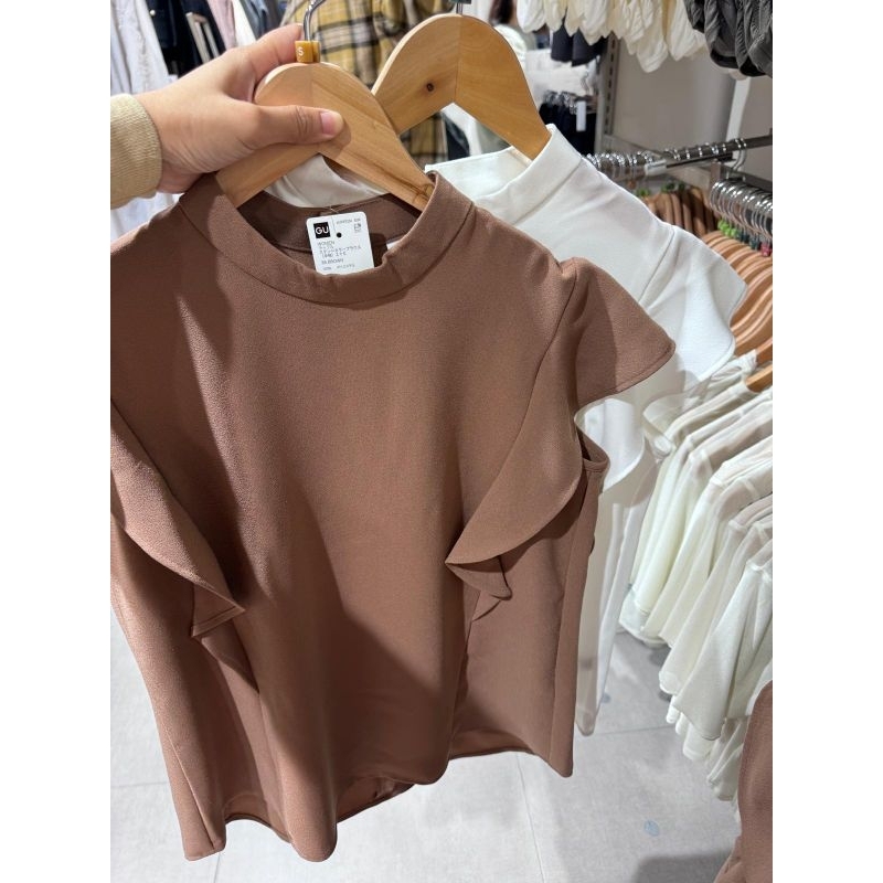 GU Ruffle Stand Collar Blouse