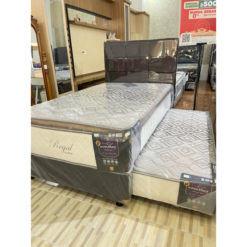 SPRINGBED KANGAROO BED SORONG 2 in 1 REGAL 120x200 FREE 1 BANTAL 1 GULING & FREE KASUR LIPAT