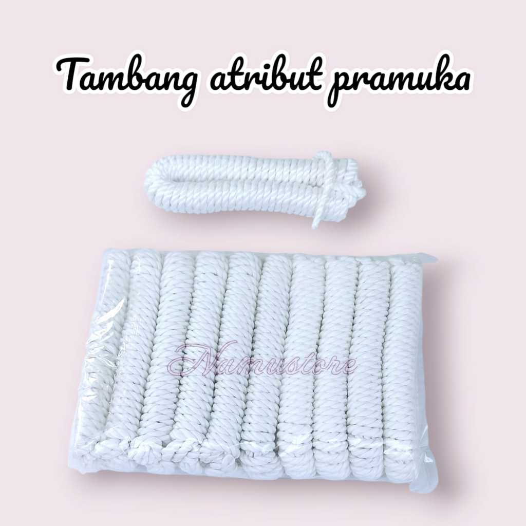 TALI TAMBANG PRAMUKA (5 - 10 pcs)/perlengkapan pramuka tambang putih //panjang 5 dan 10 meter harga 