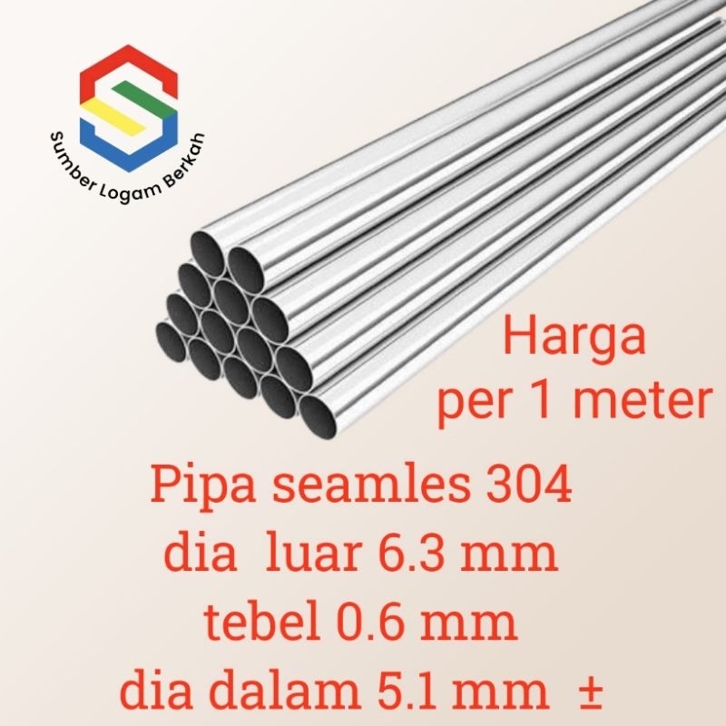 pipa 6 mm seamless stainless steel 304