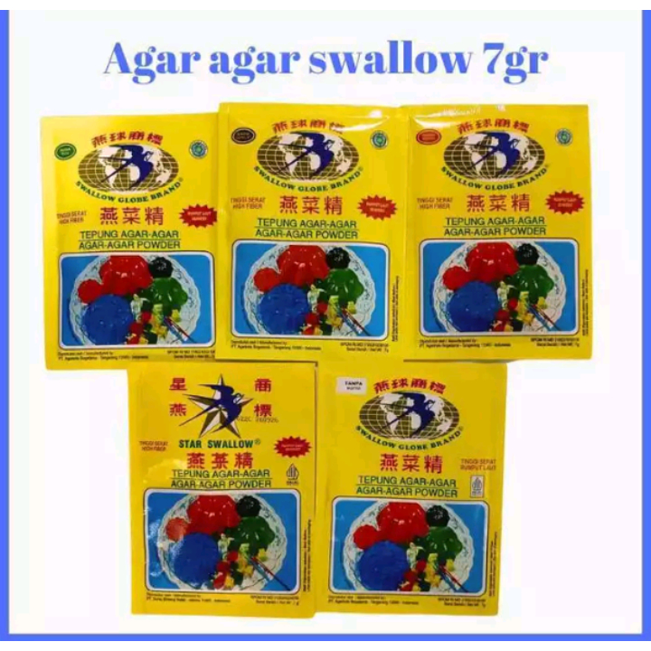 

agar agar swallow box isi 12 pcs x 7gr merah hijau tanpa warna coklat