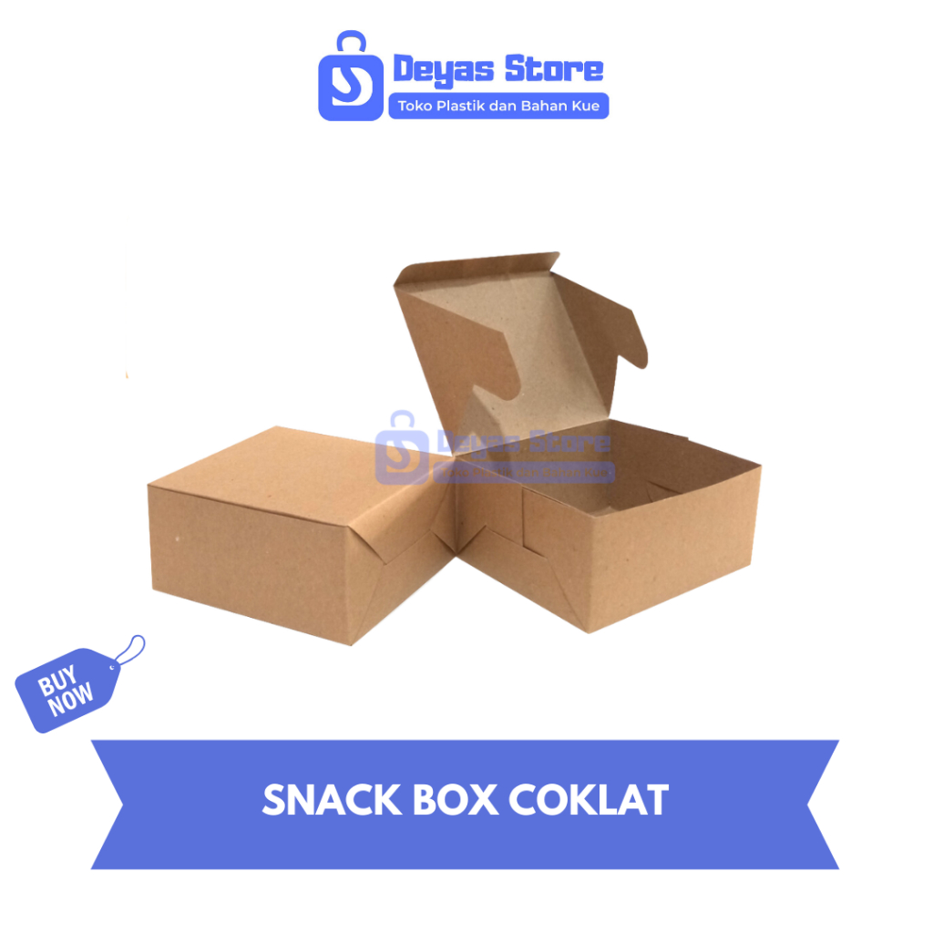 

SNACK BOX/DUS BOX/KOTAK KUE COKLAT POLOS 12x12