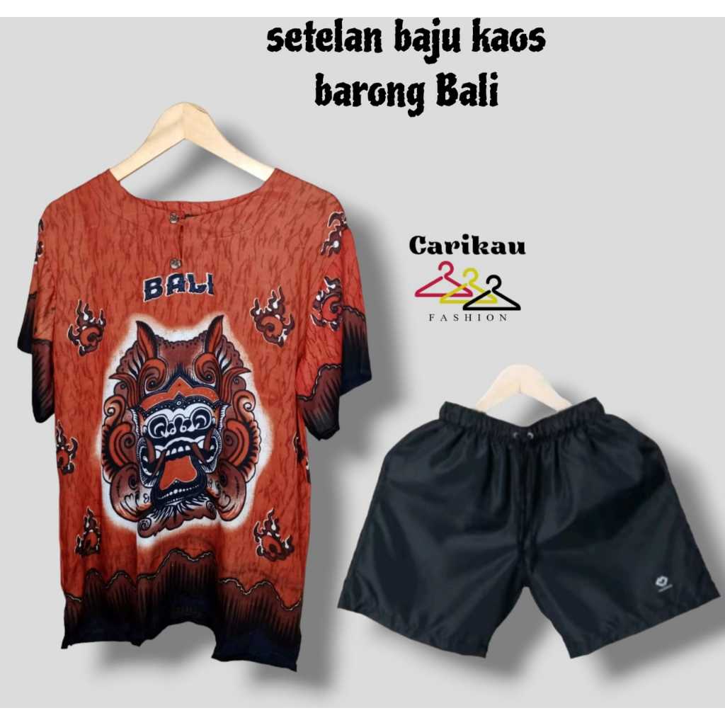 Setelan kaos Barong Bali pria dan wanita Kaos santai Kaos harian terlaris