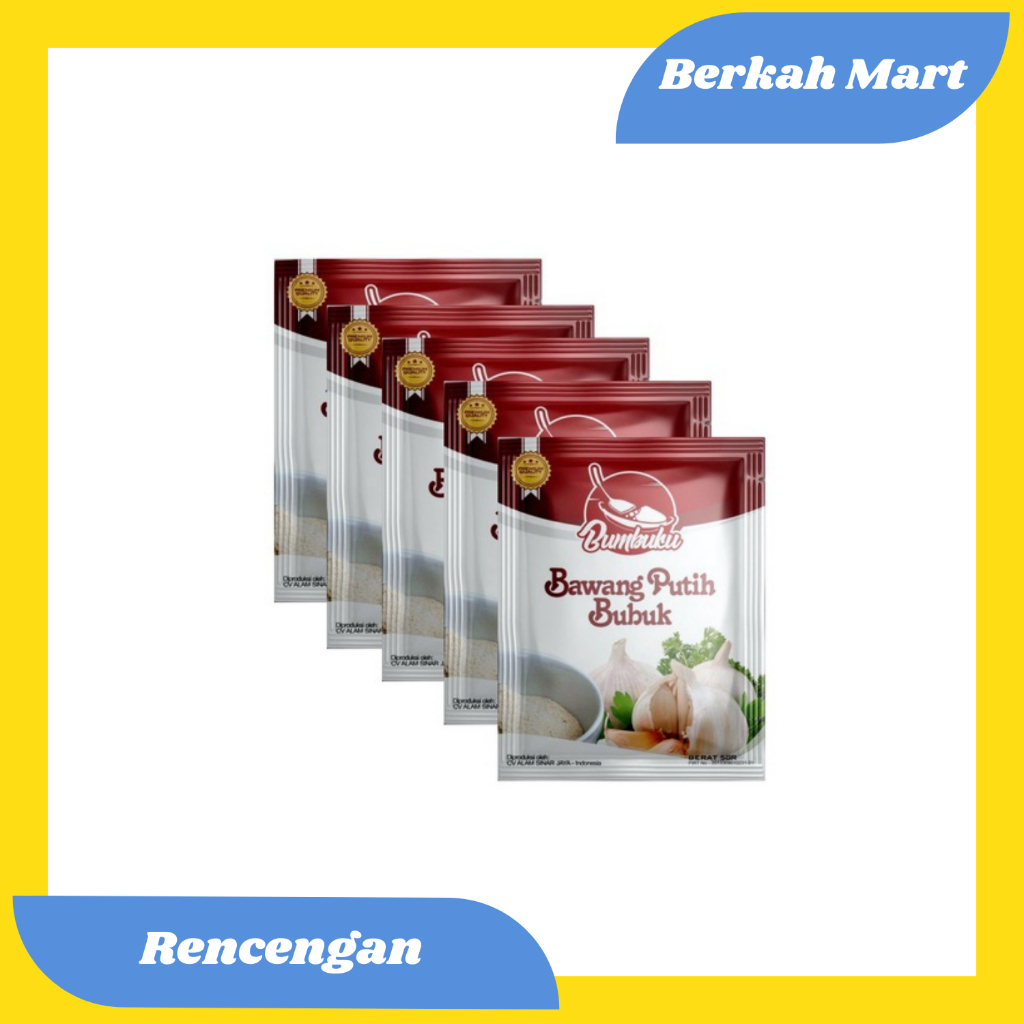 

BUMBUKU BAWANG PUTIH BUBUK - RENCENGAN 12 PCS