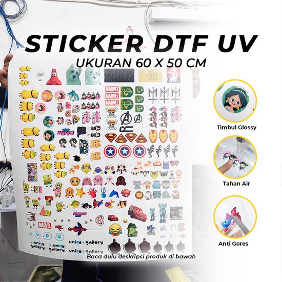 

PROMO [PER CM] Stiker DTF UV | Decal Kering | Pengganti Stiker Cutting | Label Custom