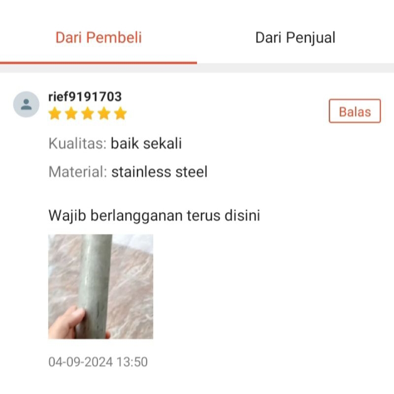 PIPA STAINLESS 304 OD 25 X T2 X 160 CM