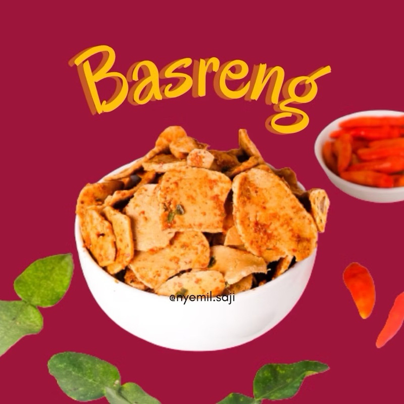 

Basreng Rasa Original, Pedas Daun Jeruk, Balado Nyemil Saji Pouch 70gr