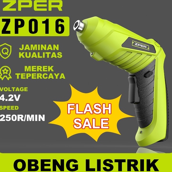 Kualitas Heboh ZPER Mesin Bor Baterai 42V Obeng Listrik Cordless Drill Battery Bor Kayu Triplek Besi
