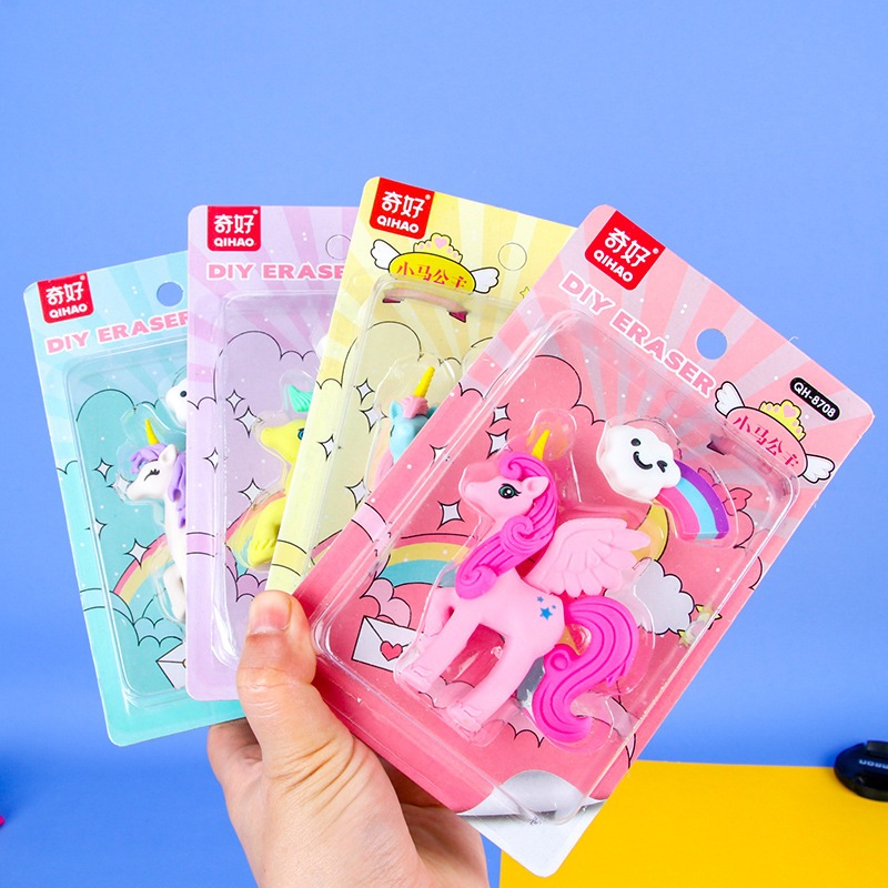 

8708 Penghapus ukuran besar unicorn princess bongkar pasang stationery sensory play DIY