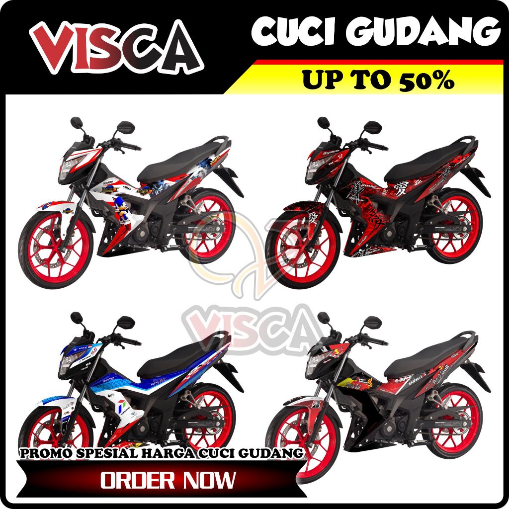 【CUCI GUDANG】Decal Sonic 150R Full Body Variasi Harga Murah / Stiker Motor Sonic 150R Full Body / St
