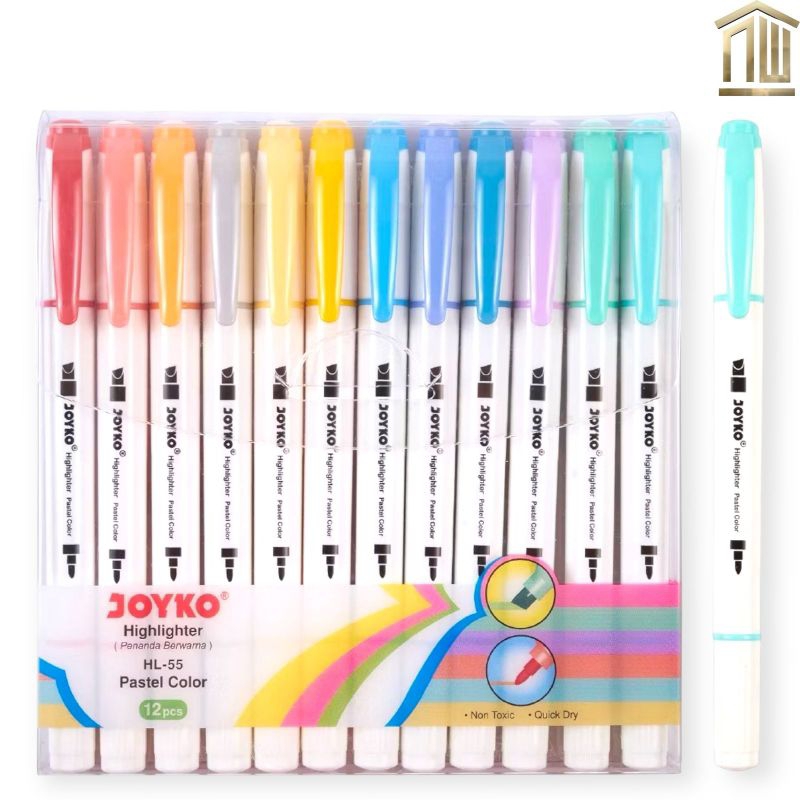 

Highlighter/Penanda Joyko Pastel 12 Warna(1 Set)HL-55