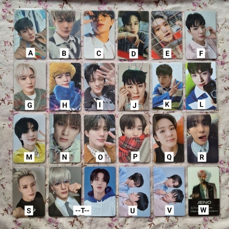 READY STOCK photocard pc jeno moonlight ice cream, jeno tc b sanrio, jeno abs, jeno baseball id card