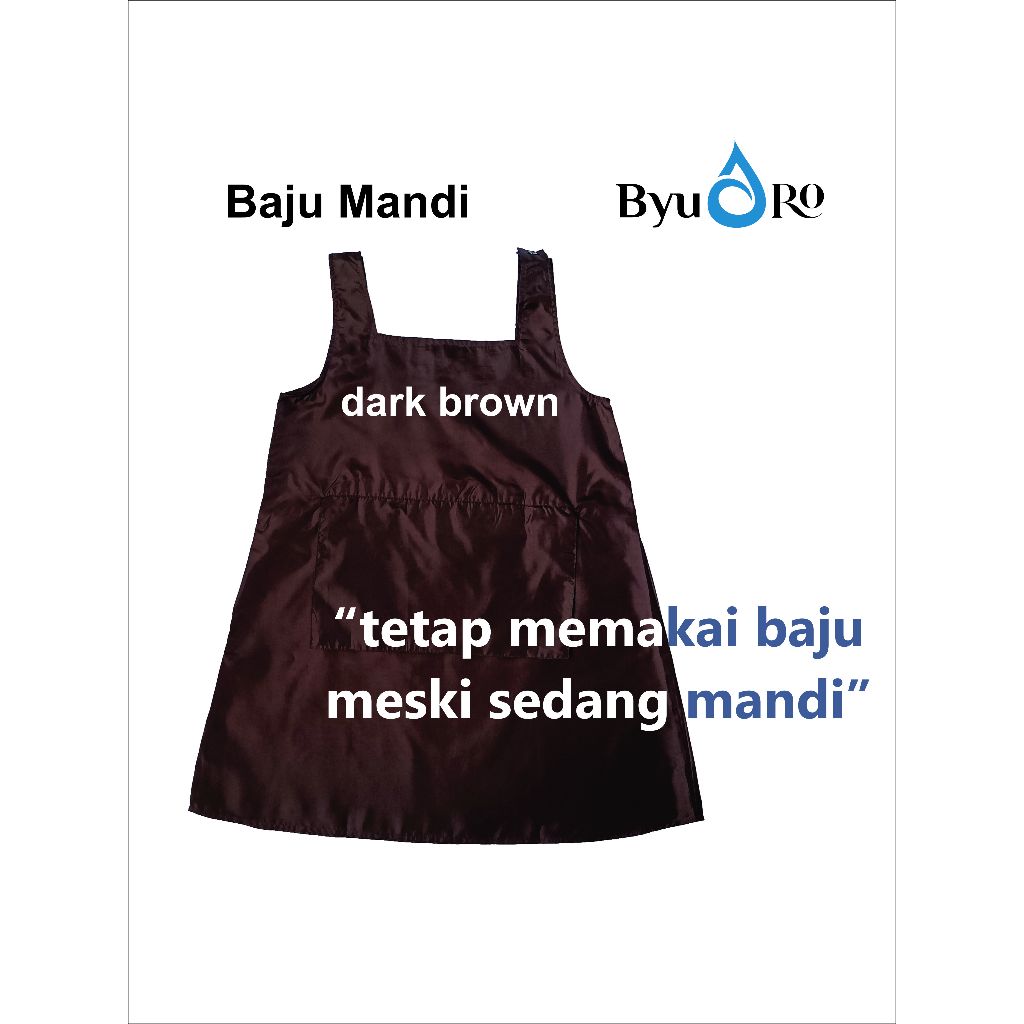 BYURO BAJU MANDI DARK BROWN / pakaian basahan mandi / pakaian mandi wanita / perlengkapan mandi / pe