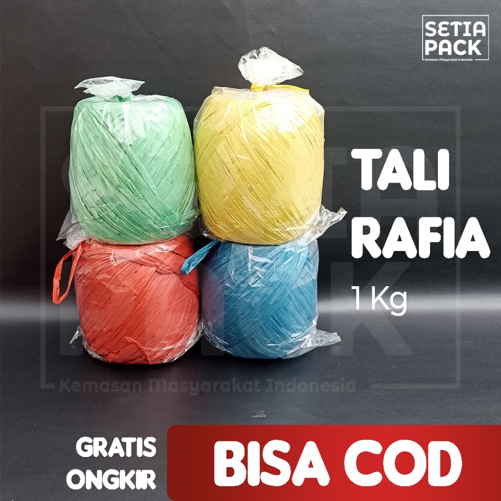 

Tali Rafia Warna Merah Kuning Biru Hijau 1kg