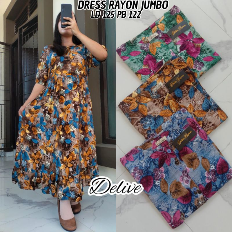 Dress rayon motif//Dress Rayon motif bunga//Homey Dress Rayon
