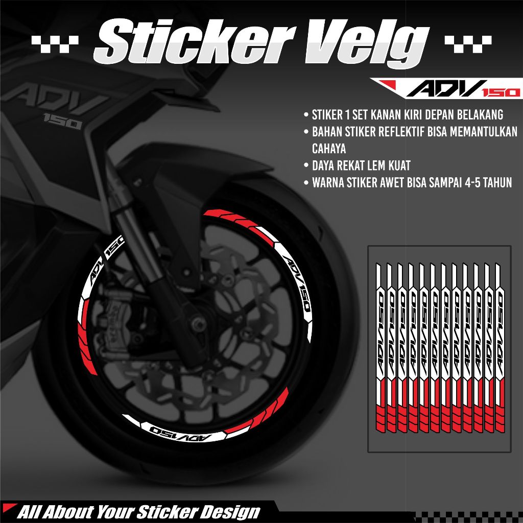 Stiker Cutting Velg Adv 150 - Sticker List VELG Honda ADV 150 JP 04