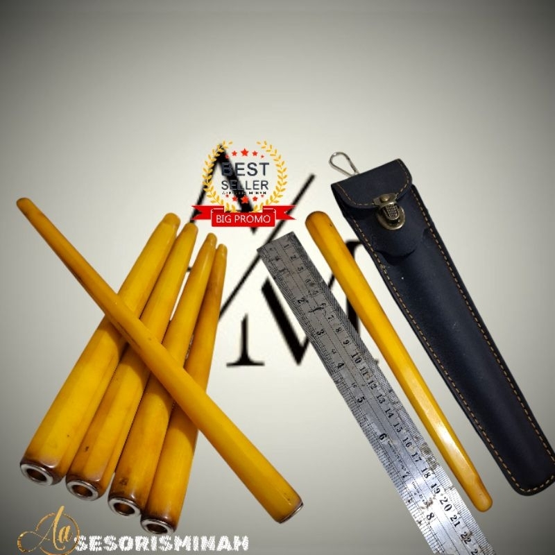 cangklong once pipa sari gading & sarung kulit asli 20 cm pipa cangklong piparokok cangklong once