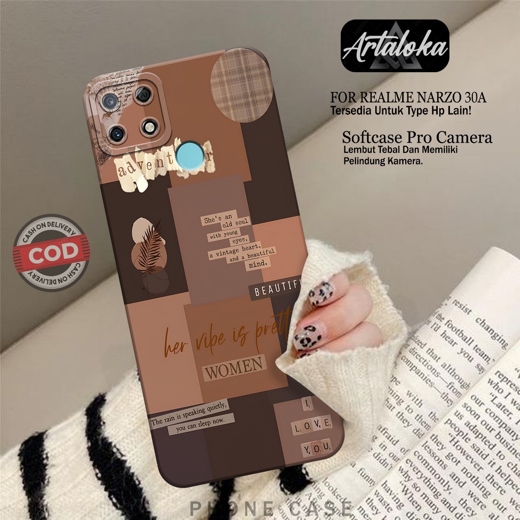 Case Hp Realme Narzo 30A Fashion Case Aesthetic Case Realme Narzo 30A Silikon TPU Pro Camera Casing 
