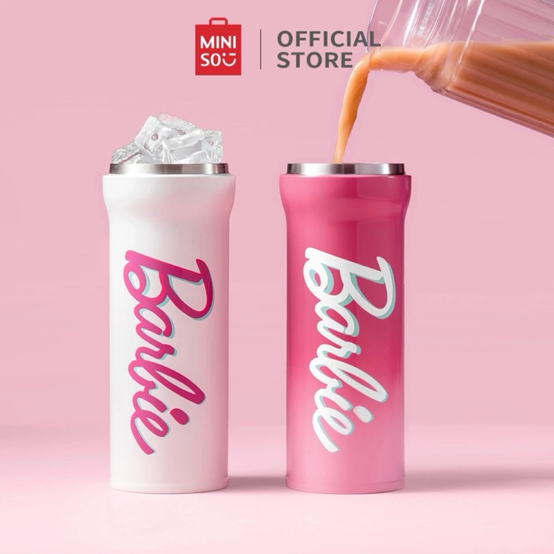MINISO X BARBIE Miniso x Barbie Collection Botol Cangkir Termos Botol Terisolasi Dengan Tutup Flip-L