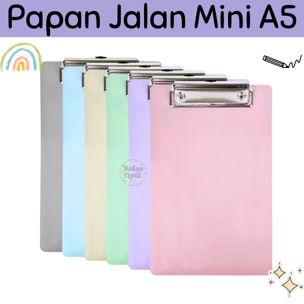 

Topla Clipboard A5 / Papan Jalan A5 Warna Pastel / Papan Jalan Plastik / A5 / Clip Board