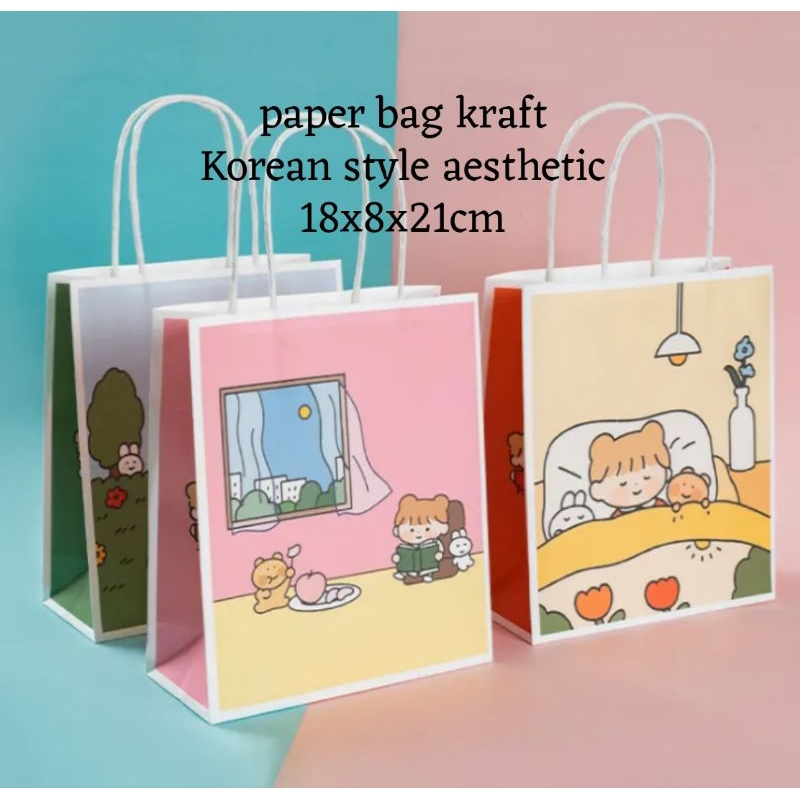 

DY PACK PAPER BAG / AMPLOP KOREA PACKING UNYU KAWAII CUTE BEAR/TAS KADO AESTHETIC PB-07
