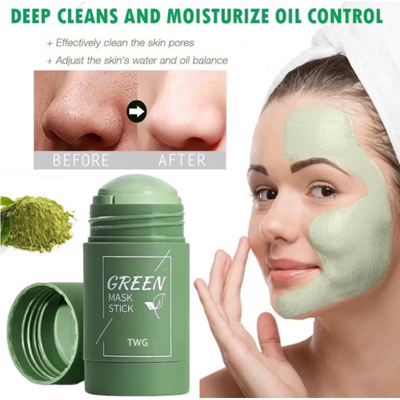 Green Mask Stick TWG, Green Tea Mask Cleansing Clay Stick Masker