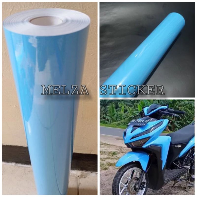 Stiker Skotlet Warna ice blue / Biru Langit Lebar 45 cm
