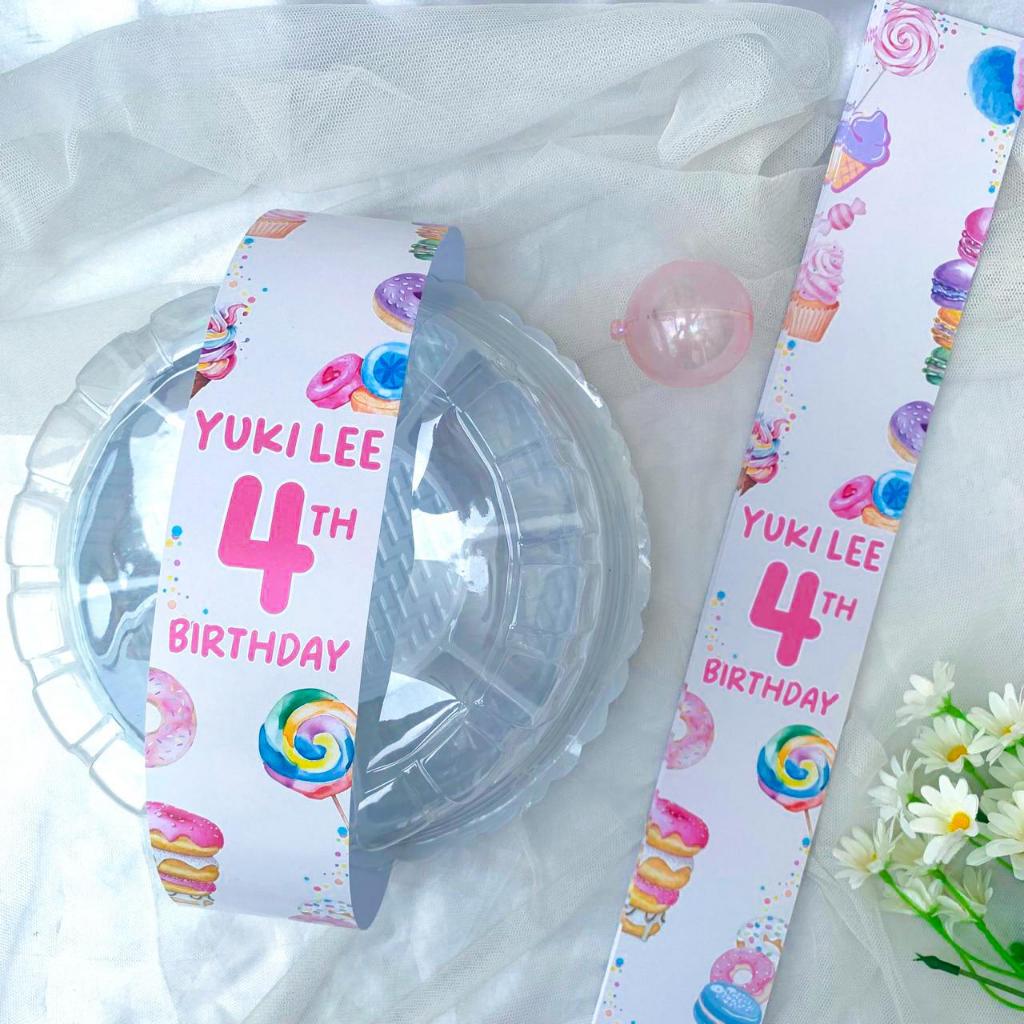 

Ice Cream Lolipop Donat Sugar Cupcake Belt Label Sleeve Dus Packing / Bento / Nasi Kotak Birthday / Hampers Ulang Tahun