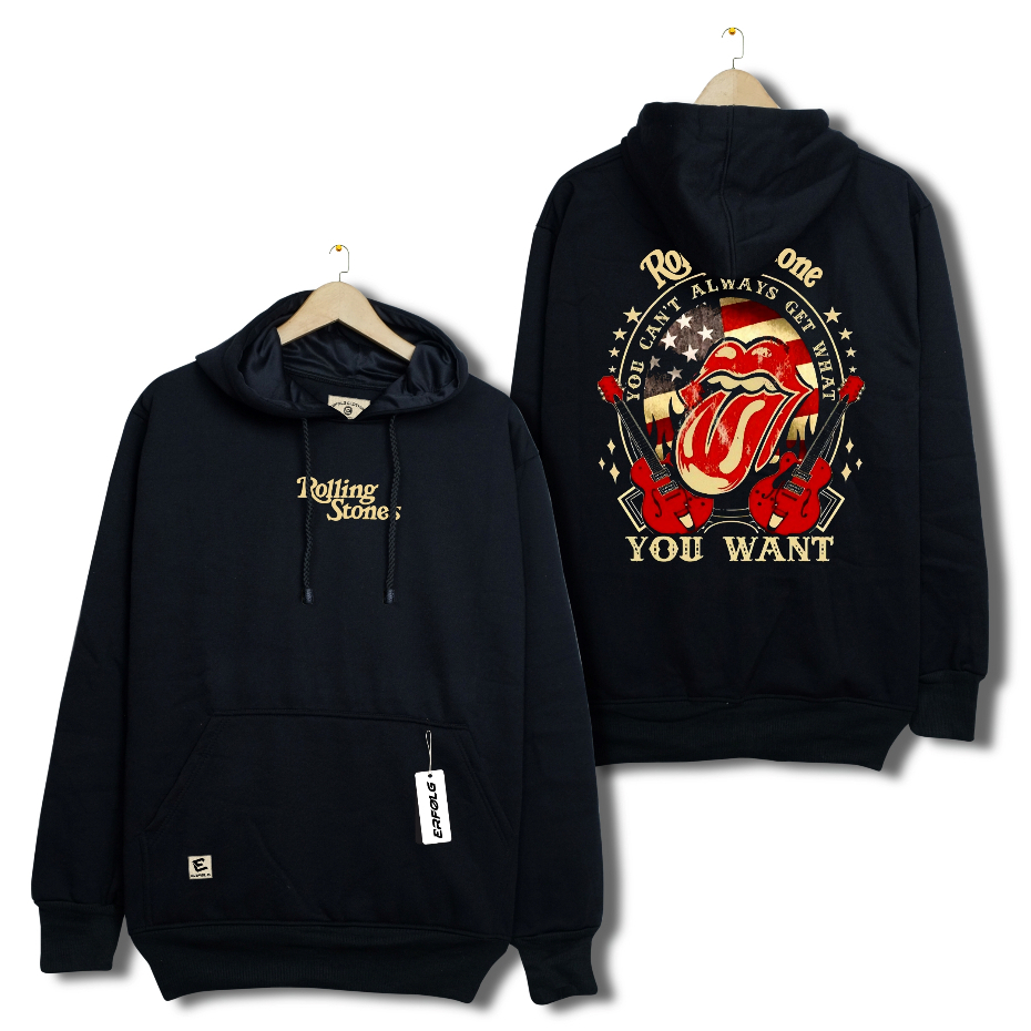 ERFOLG Hoodie Distro Jumper ROLLING STONES YOU WANT Sablon Premium Pria Wanita Sweater Band Metal