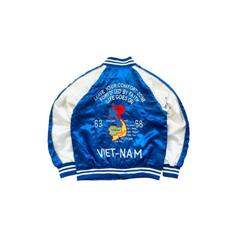 Sukajan vintage vietnam blue maps