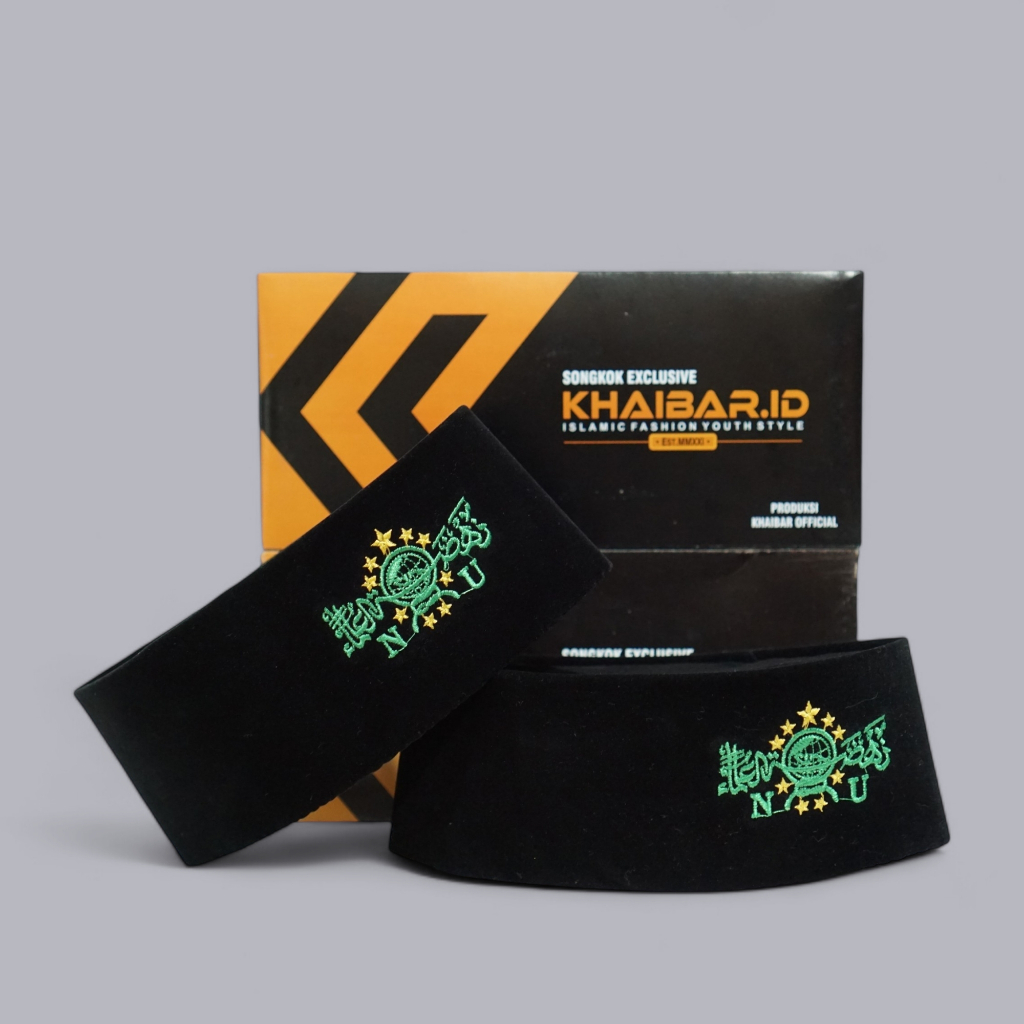Peci Logo NU Bordir Kopiah Hitam Logo NU Anak Anak dan Dewasa
