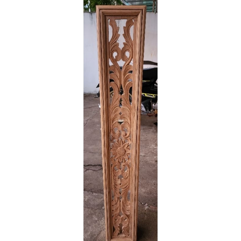 Custom Loster kayu jati ukuran 90x15x15 motif ukiran matahari