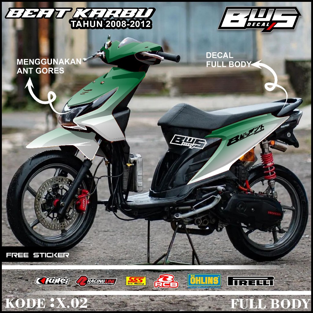 COD Sticker Decal Full Body Honda Beat Karbu 2008 2009 2010 2011 2012 Decal Sticker Full Body Beat K