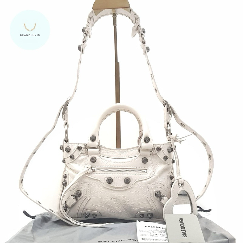 Balenciaga Neo Cagole small Tote top handle leather SHW Powder Pink White